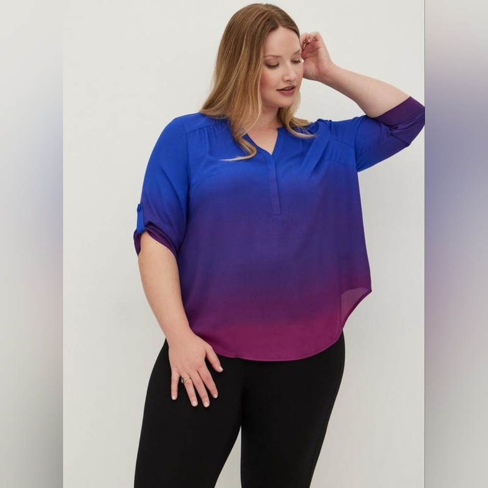 NWT Torrid Harper Top Blue Purple Ombre Size 4